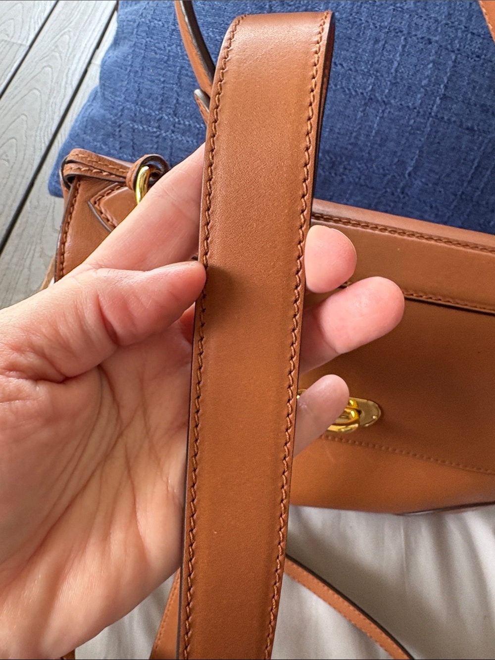 Ralph Lauren Tiffen Calfskin Leather Top-Handle/Shoulder Convertible Adjustable - Picture 15 of 15